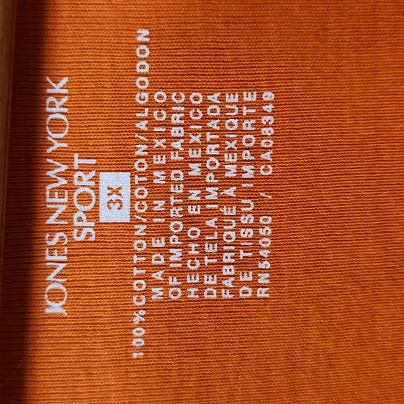 Jones New York Sport Top Orange 3x - Picture 2 of 6